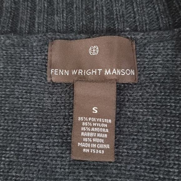 Fenn Wright Mason Sweater Wool Angora Rabbit Hair Blend Shrug Poncho Cardigan - Picture 9 of 11